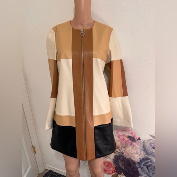 Alexis Cameron Dress in Multi Patchwork new faux leather zip up jacket m -  www.toquedesaborminas.com.br